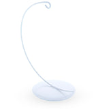 Solid Round Base White Painted Metal Ornament Display Stand 7.8 Inches (Poland)