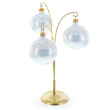 3-Arm Botanical Style Gold Metal Ornament Display Stand 12 Inches (Poland)