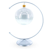 Crescent Moon Silver Metal Ornament Display Stand 8.8 Inches (Poland)