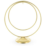 Contemporary Double Circle Gold Metal Ornament Display Stand 8.2 Inches (Poland)