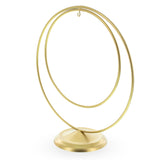 Contemporary Double Circle Gold Metal Ornament Display Stand 8.2 Inches (Poland)