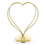 Double Wire Heart Twisted Gold Metal Ornament Display Stand 7.8 Inches (Poland)