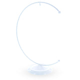 Crescent Moon Twisted White Painted Metal Ornament Display Stand 9 Inches (Poland)