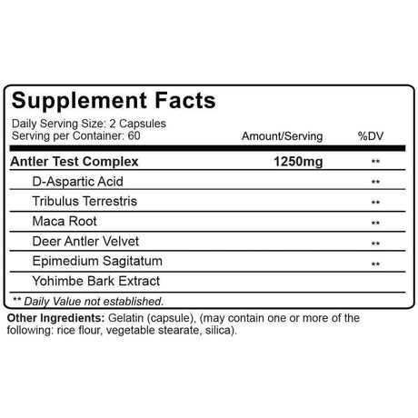NutraKey Red Deer Antler Test, 120 Cápsulas