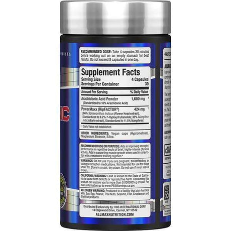 Allmax Ácido Araquidónico+, 120 Cápsulas