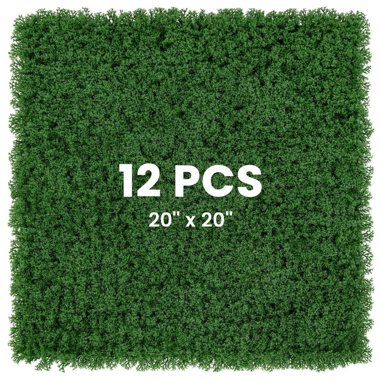 12 paneles de pared de césped artificial de 20 x 20 pulgadas para jardín, patio o balcón