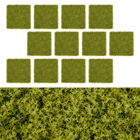 12 paneles de pared de césped artificial de 20 x 20 pulgadas para jardín, patio o balcón