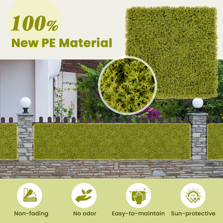 12 paneles de pared de césped artificial de 20 x 20 pulgadas para jardín, patio o balcón