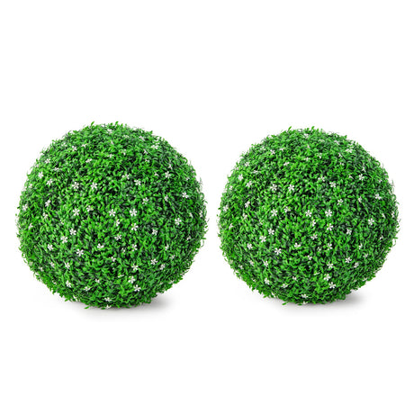 2 Piezas Bolas de Acebo Artificiales de Topiario de 19.5 Pulgadas, Bolas Falsas de Boj