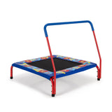 Trampolín Cuadrado de 36 Pulgadas para Niños, Uso Interior/Exterior, con Barandilla de Espuma - Azul