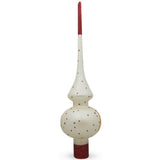 Children Nativity Scene on White Glass Christmas Tree Topper 11 Inches