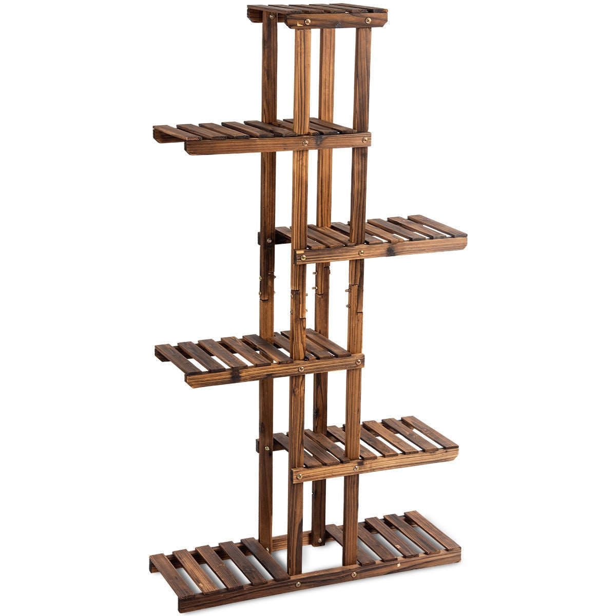 Estantería de madera de 6 niveles para jardín, soporte para plantas