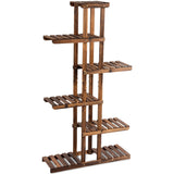 Estantería de madera de 6 niveles para jardín, soporte para plantas