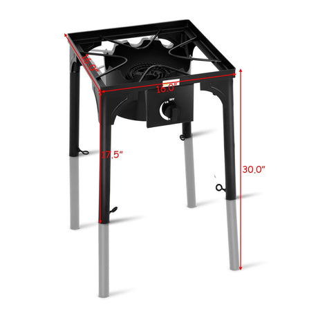 Estufa de camping portátil para exteriores de propano de 100000 BTU con patas ajustables
