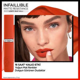 Loreal Paris Infaillible Matte Resistance Liquid Matte Lipstick - Long Lasting Transfer Resistant Lip Color