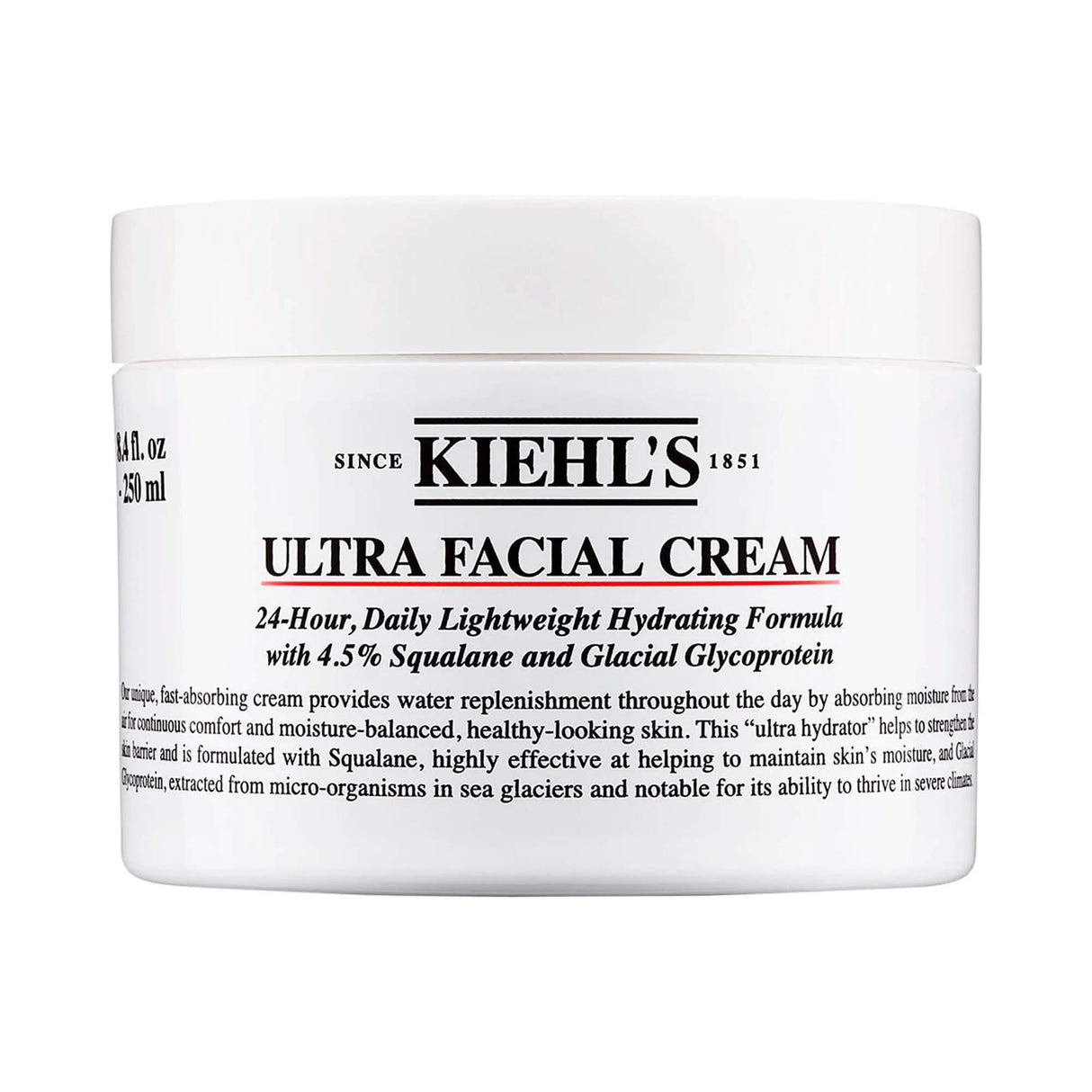 Kiehl's Ultra Facial Refillable Moisturizing Cream - Squalane Face Cream for Long-Lasting Hydration, Non-Greasy, Fragrance-Free