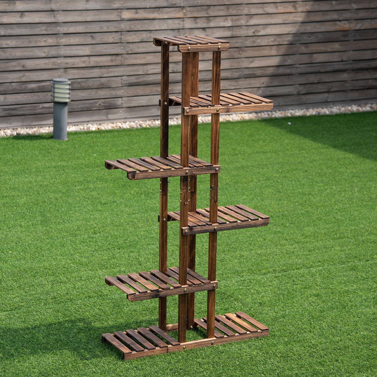 Estantería de madera de 6 niveles para jardín, soporte para plantas