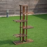 Estantería de madera de 6 niveles para jardín, soporte para plantas