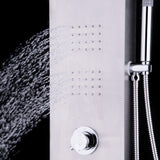 55 Inch Brushed Stainless Steel Shower Panel Rainfall Waterfall