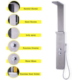 59” Stainless Steel Shower Panel with Massage Jets and Hand Shower