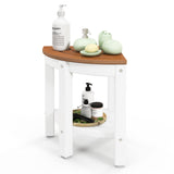 Heavy Duty Corner Shower Bench Stool with Storage Shelf for Shaving Legs