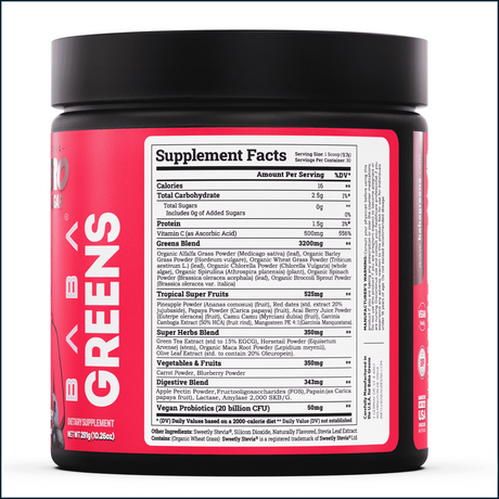Baba Raw Supergreens en Polvo, 30 Porciones