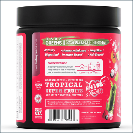Baba Raw Supergreens en Polvo, 30 Porciones