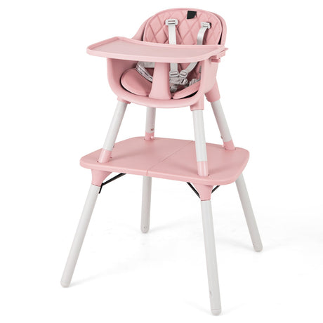 Juego de silla y mesa convertible 4 en 1 para bebé con cojín de PU