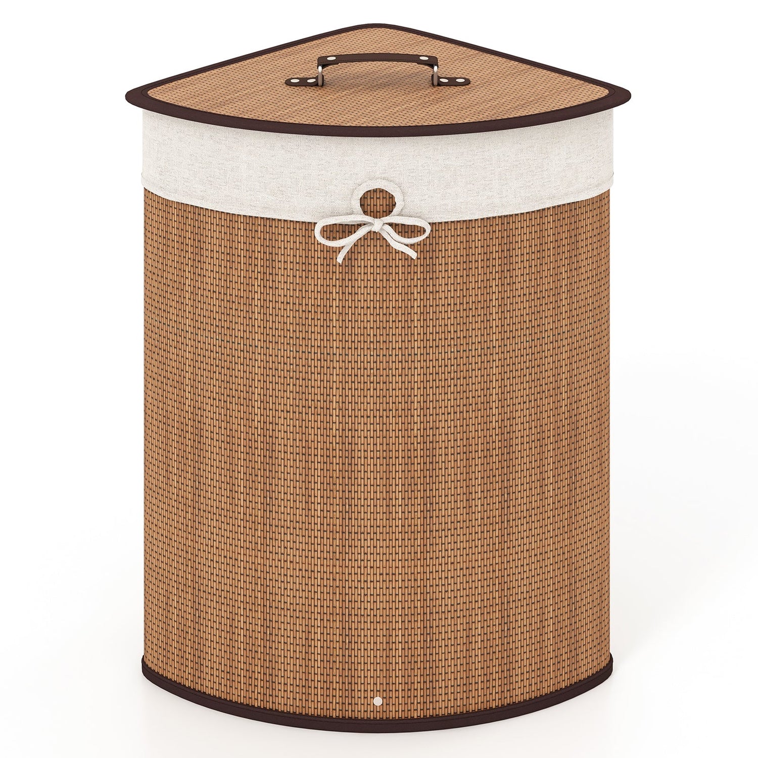 Corner Bamboo Hamper Laundry Basket