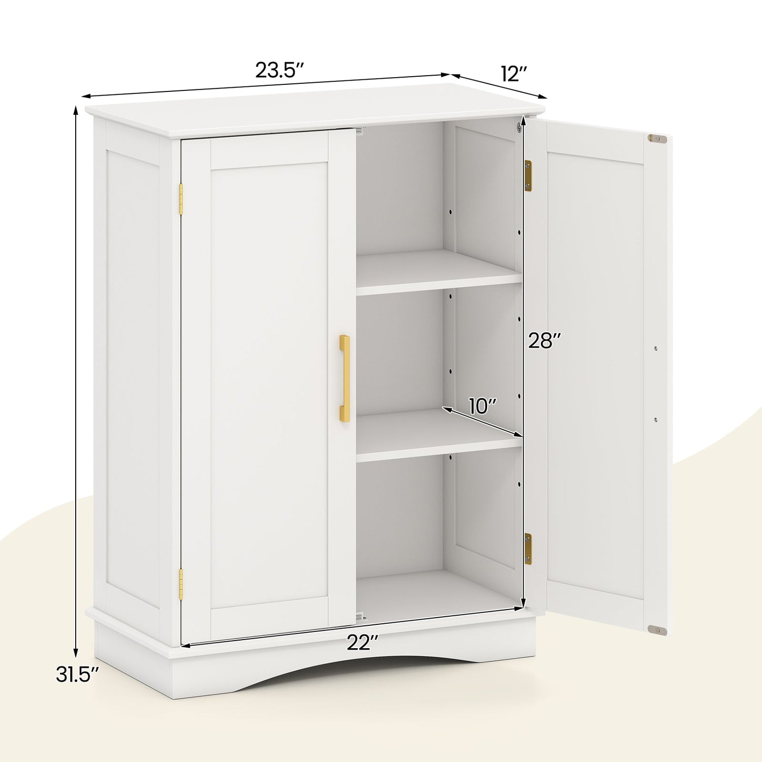 Armario de almacenamiento para baño con 2 puertas y estantes ajustables