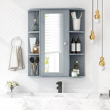 Mirrored Bathroom Medicine Cabinet with Single Mirror Door and Adjustable Shelf