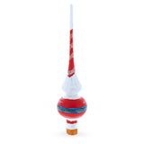 Santa in Red & White Suit Glass Christmas Tree Topper 11 Inches