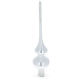 Glossy White with Sparkling Top Glass Christmas Tree Topper 11 Inches