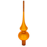 Matte Orange with Sparkling Top Glass Christmas Tree Topper 11 Inches