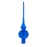 Blue Jewels Scroll on Blue Glass Christmas Tree Topper 11 Inches
