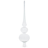 Double Ball Clear Glass Christmas Tree Topper 12.5 Inches