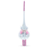 Dimensional Roses on Champagne Glass Christmas Tree Topper 11 Inches
