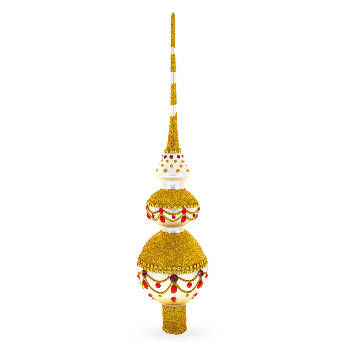 Double Ball Glass Christmas Tree Topper