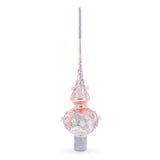 Silver Swirls on Metallic Rose Pink Glass Tree Topper