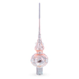 Silver Swirls on Metallic Rose Pink Glass Tree Topper