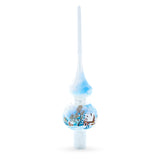 Winter Wonderland Scene with Sparkling Snow Glass Christmas Tree Topper 11 Inches