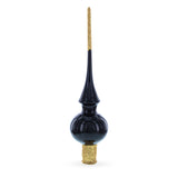 Glossy Black Glass Christmas Tree Topper 11 Inches