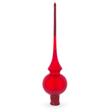 Translucent Red Glass Christmas Tree Topper 11 Inches