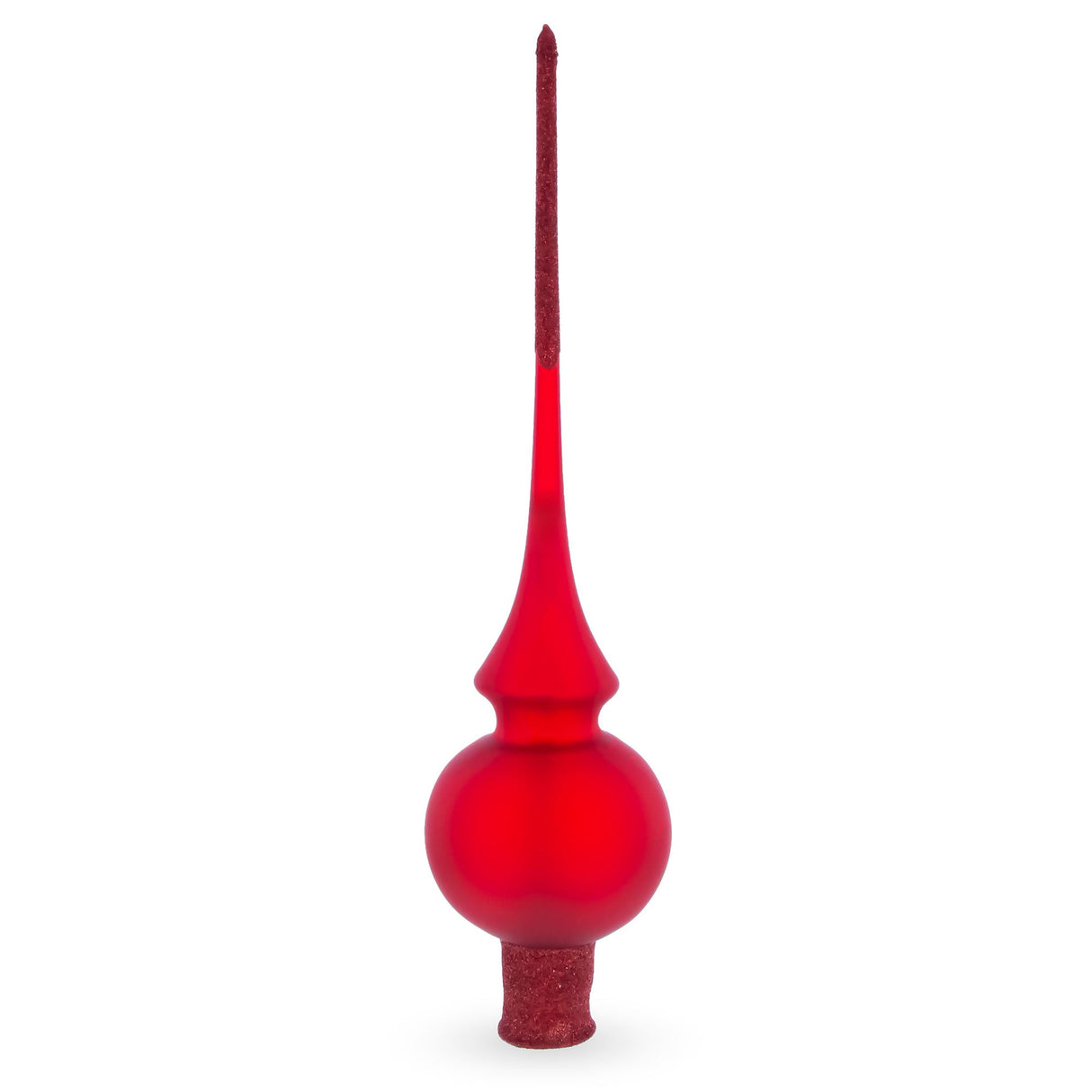 Translucent Red Glass Christmas Tree Topper 11 Inches