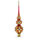 Diamond Stars Double Ball Glass Christmas Tree Topper 16 Inches