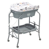 Folding Baby Changing Table with Bathtub and 4 Universal Wheels