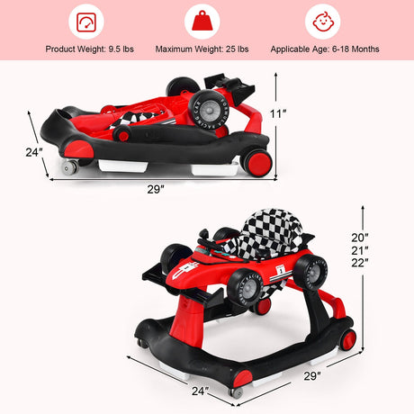 Andador plegable 4 en 1 con altura ajustable