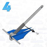 Ancla Fluke Mini – Ancla Compacta y Potente para Motos Acuáticas, Kayaks y Barcos Pequeños (Ancla, Cuerda, Estuche)