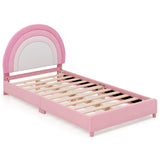 Estructura de Cama Individual con Cabecero Ajustable en Altura y Resistentes Láminas de Madera
