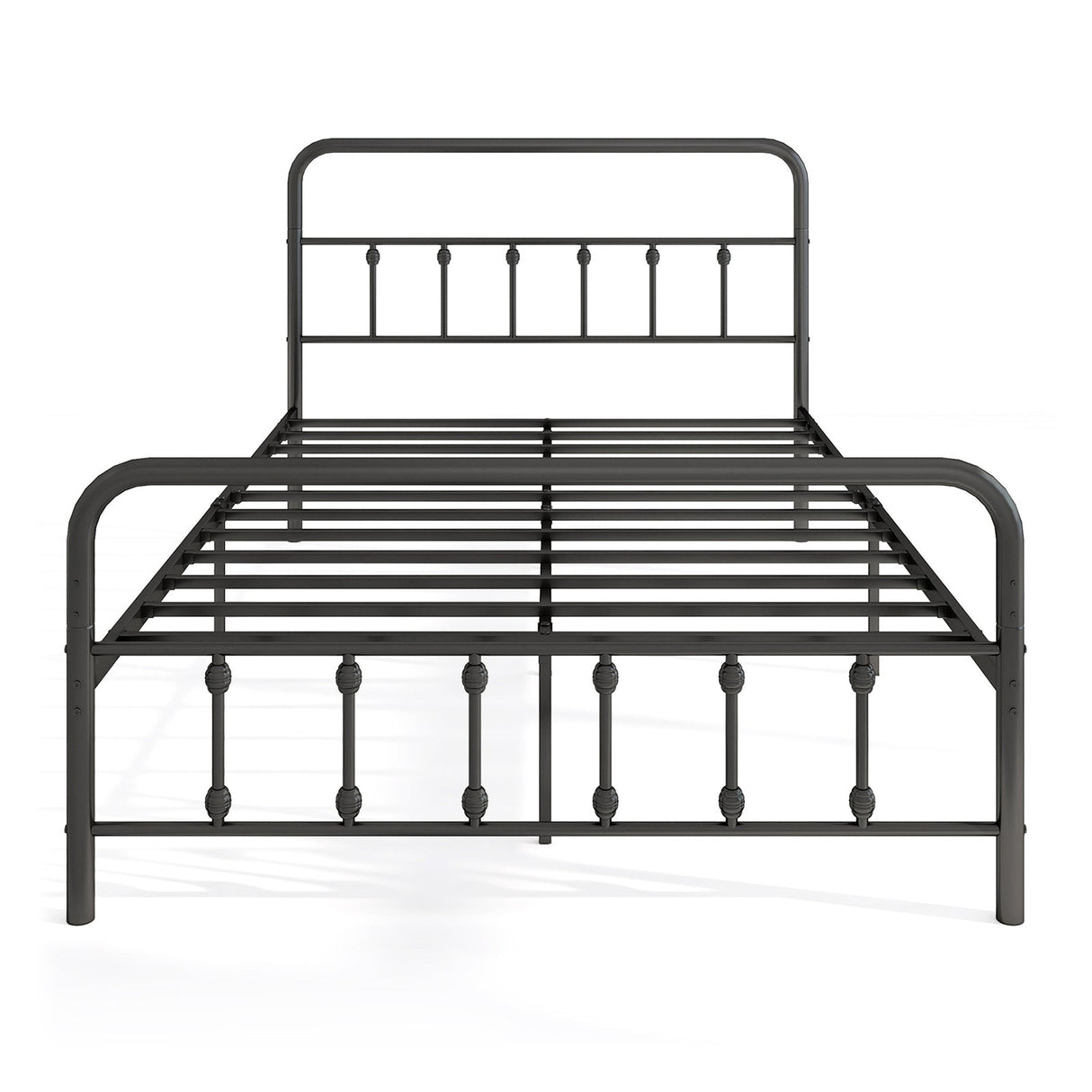 Bed Frame with Headboard and Under Bed Storage Black